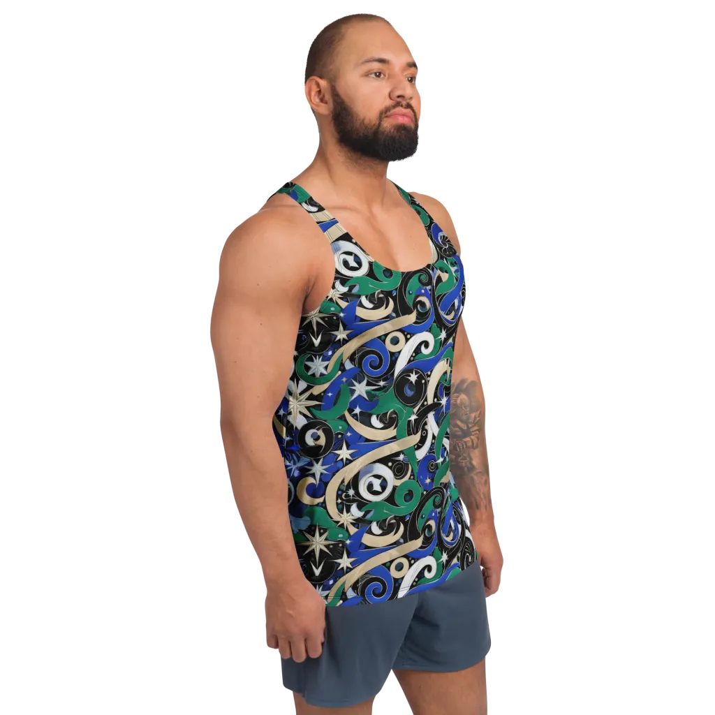Starfall Baroque on Men's Tank Top — Right Front