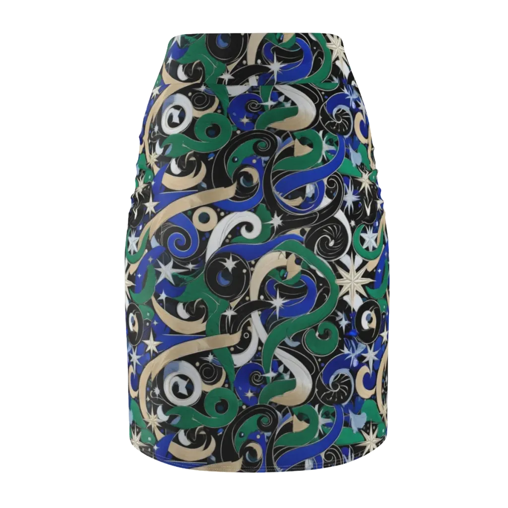 Starfall Baroque on Pencil Skirt — Back