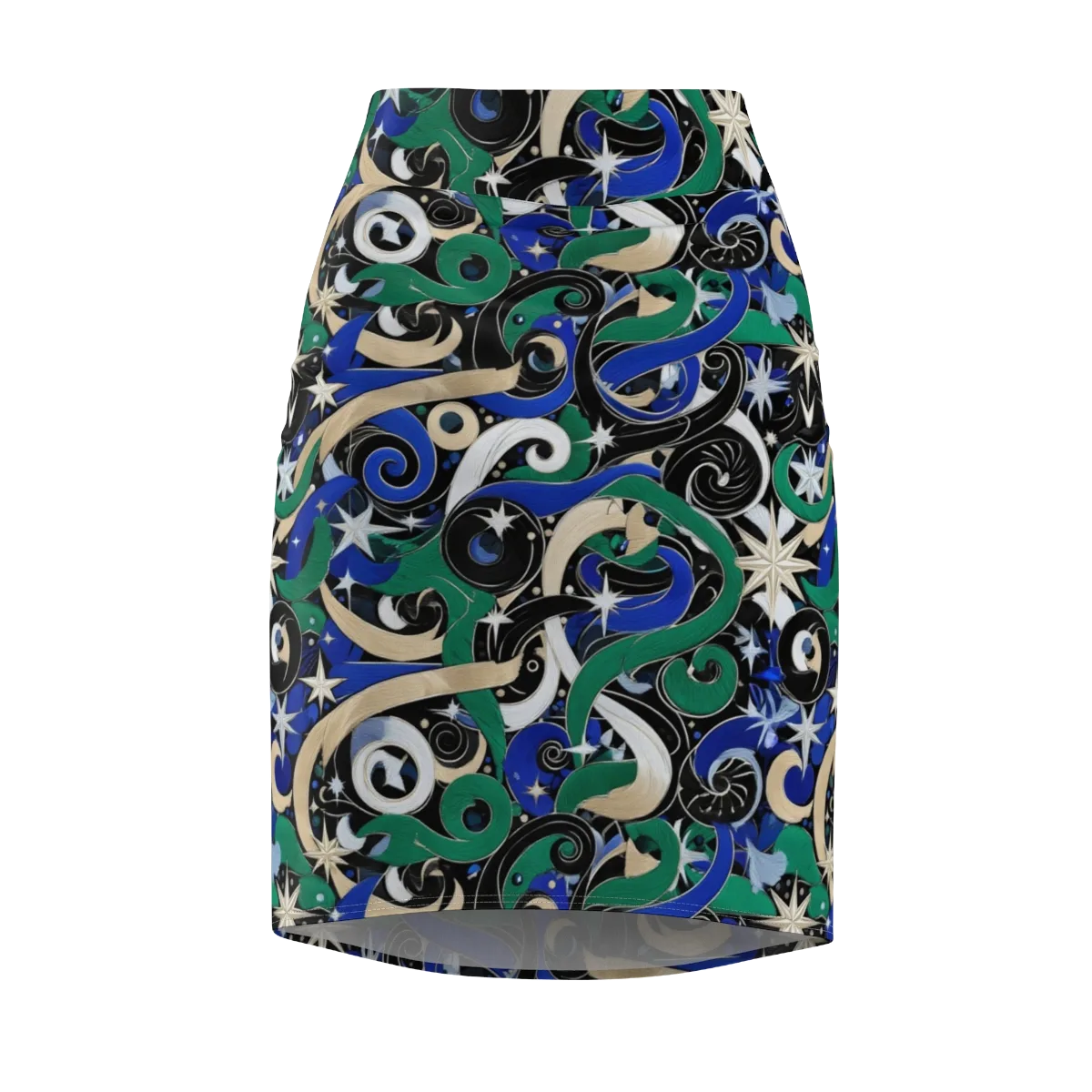 Starfall Baroque on Pencil Skirt — Front