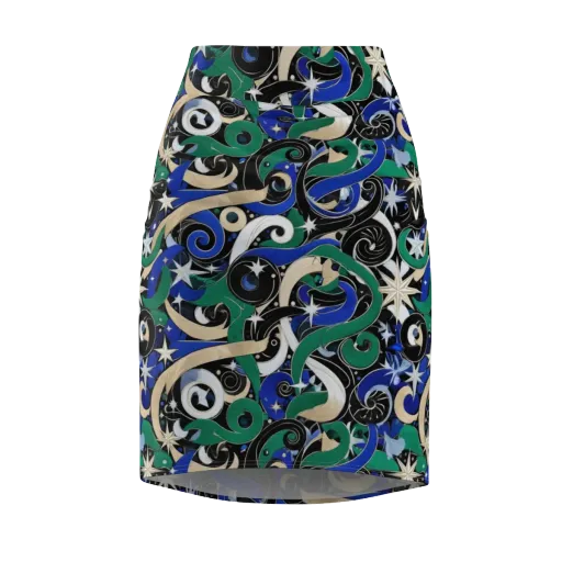 Starfall Baroque on a Pencil Skirt