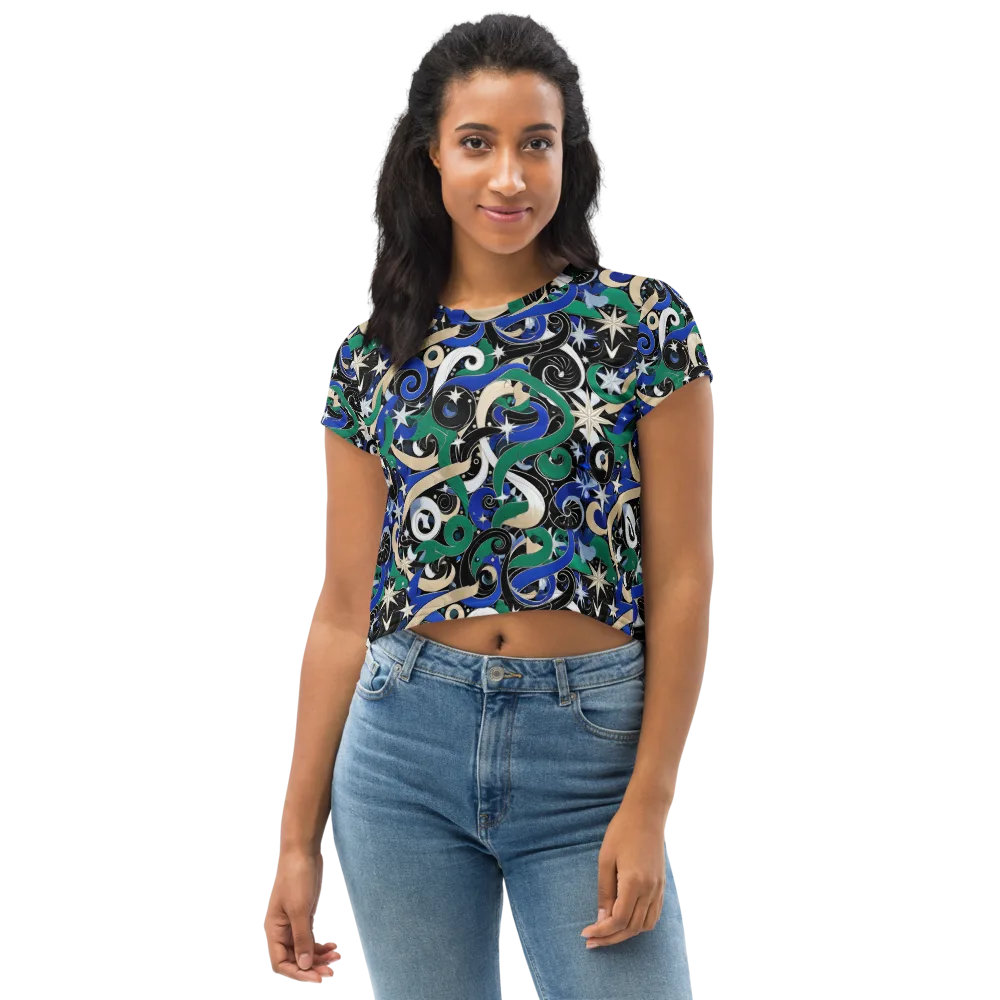 Starfall Baroque on Crop Tee — Front