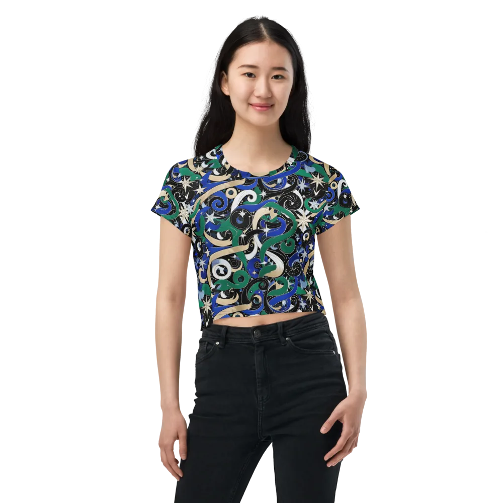Starfall Baroque on Crop Tee — Front