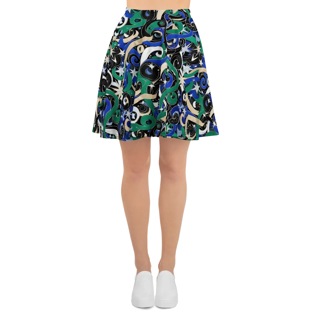 Starfall Baroque on Skater Skirt — Front