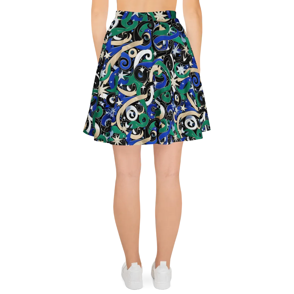 Starfall Baroque on Skater Skirt — Back