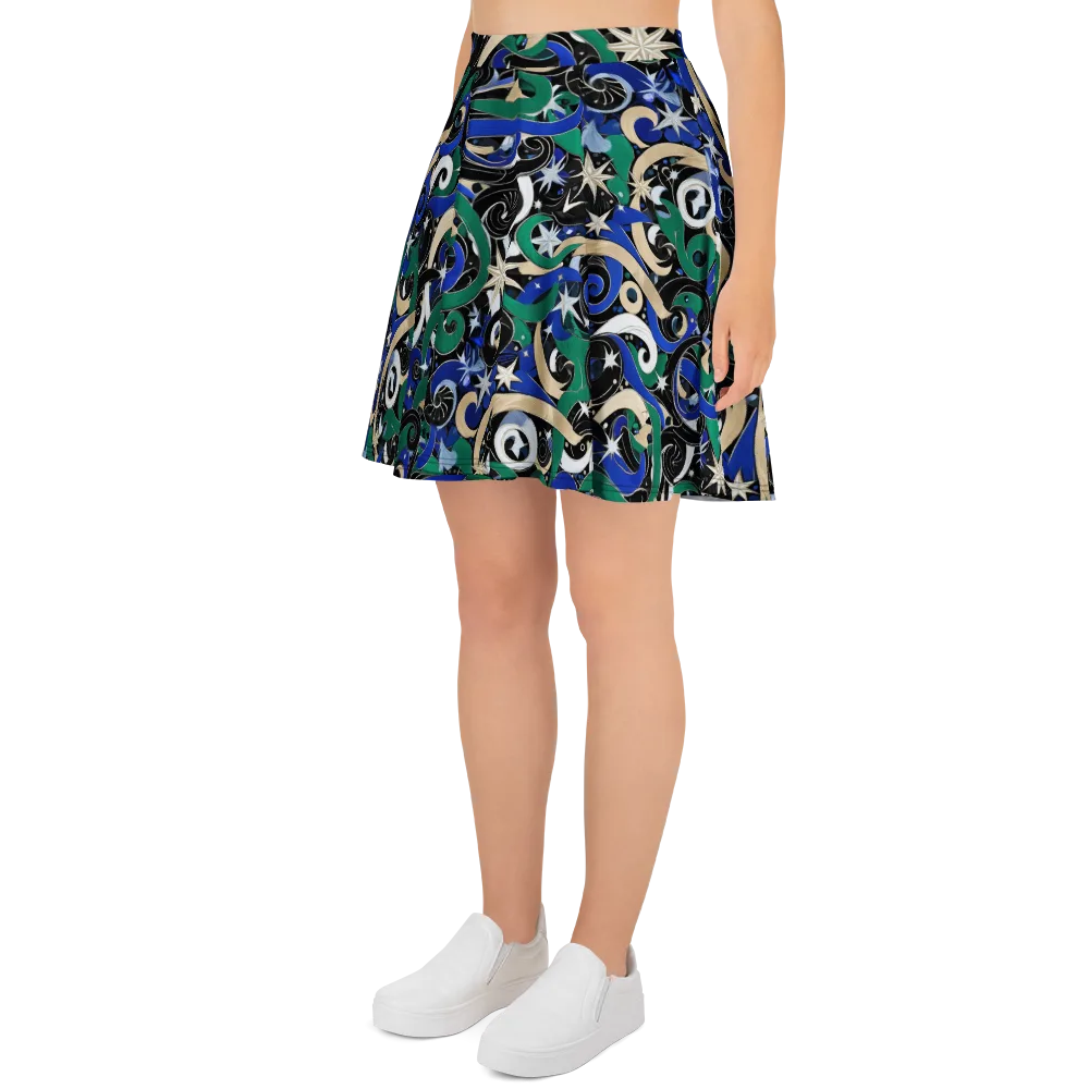 Starfall Baroque on Skater Skirt — Left