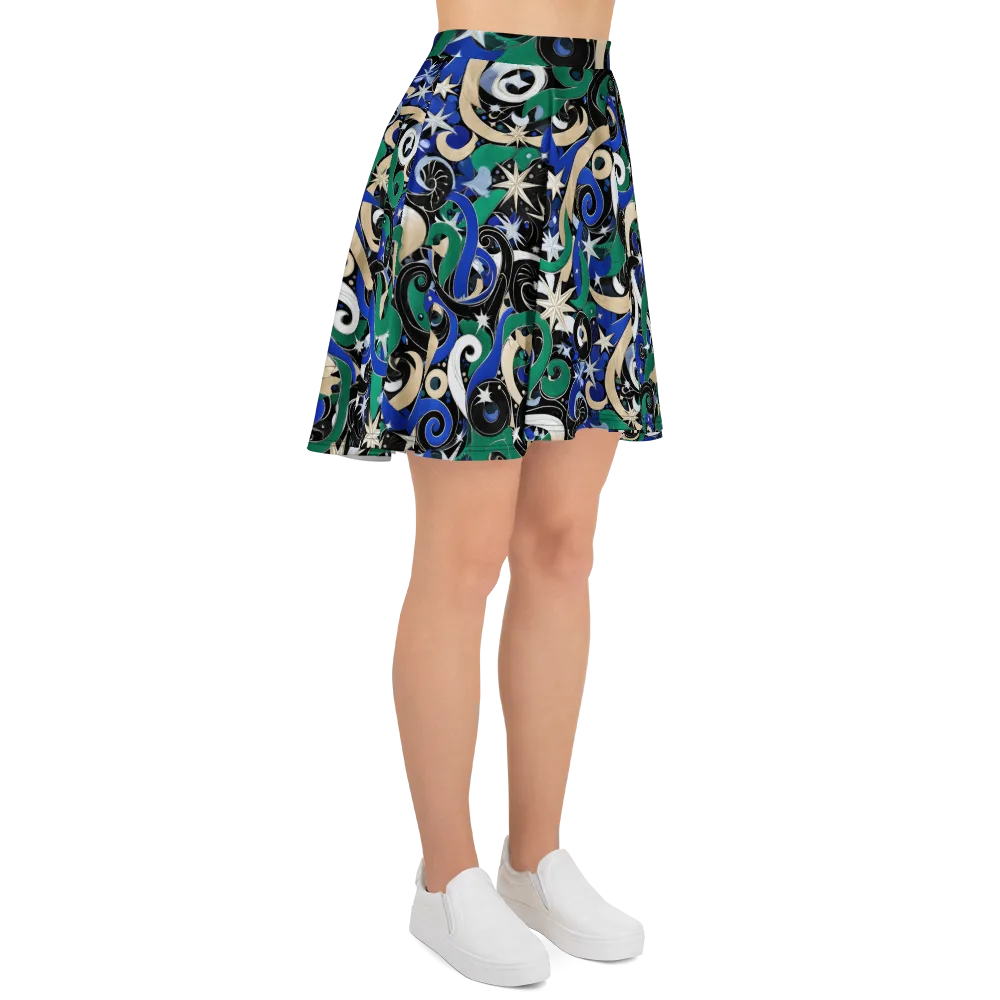 Starfall Baroque on Skater Skirt — Right