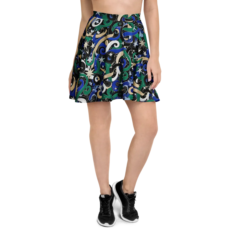 Starfall Baroque on Skater Skirt — Front