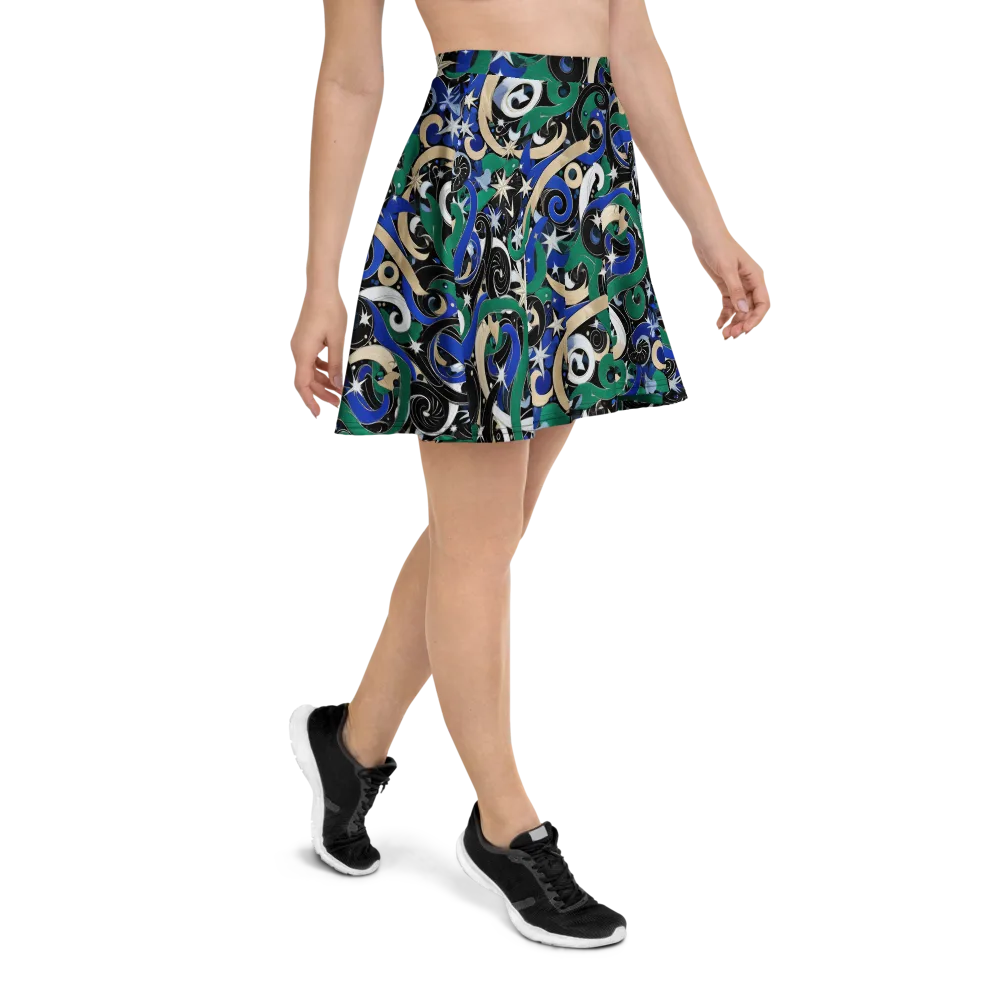 Starfall Baroque on Skater Skirt — Right