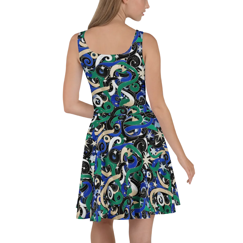 Starfall Baroque on Skater Dress — Back