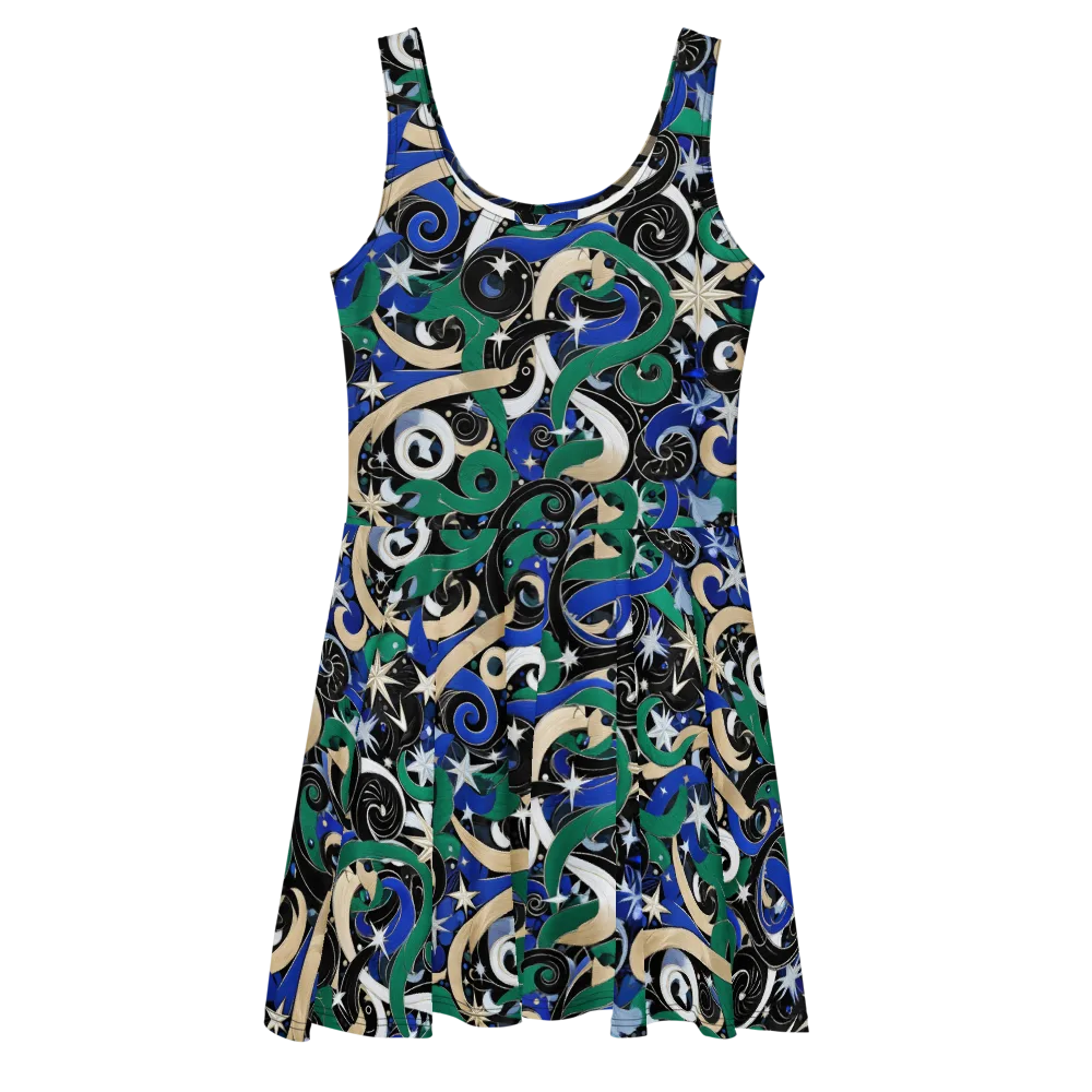 Starfall Baroque on Skater Dress — Front