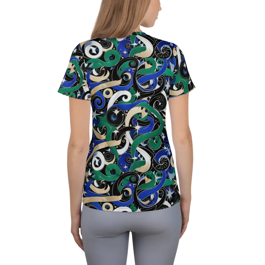 Starfall Baroque on Women's Athletic T-Shirt — Back