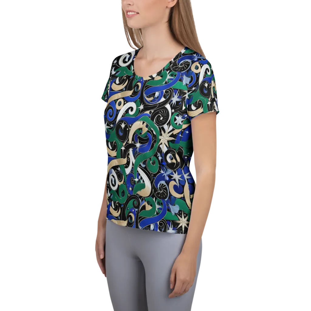 Starfall Baroque on Women's Athletic T-Shirt — Left