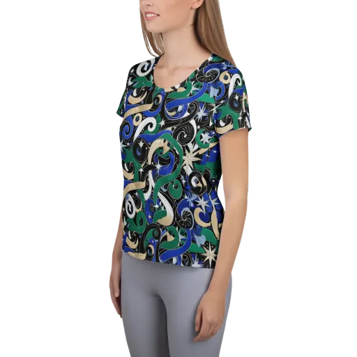 Starfall Baroque on a Women's Athletic T-Shirt