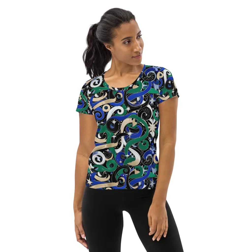 Starfall Baroque on Women's Athletic T-Shirt — Front