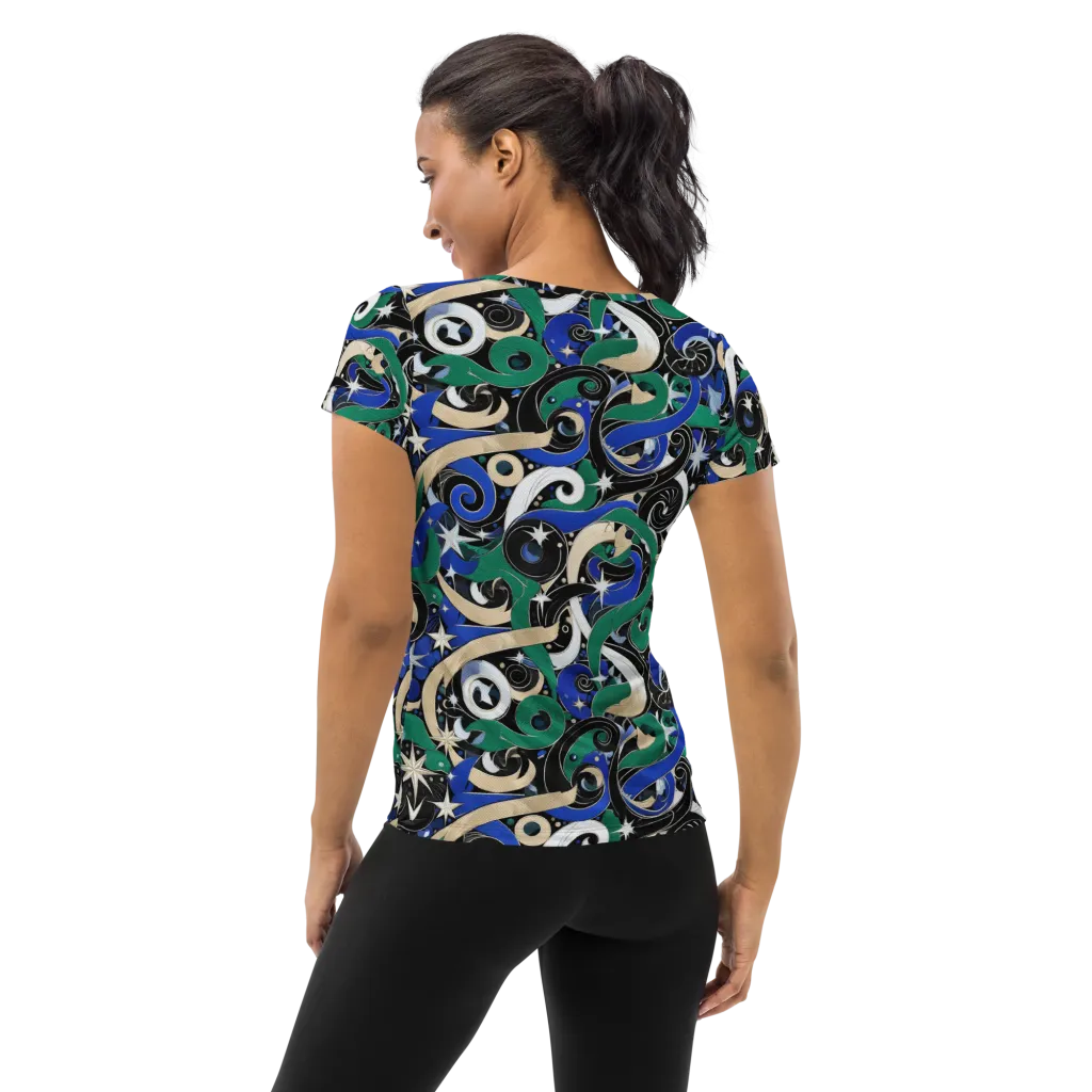 Starfall Baroque on Women's Athletic T-Shirt — Back