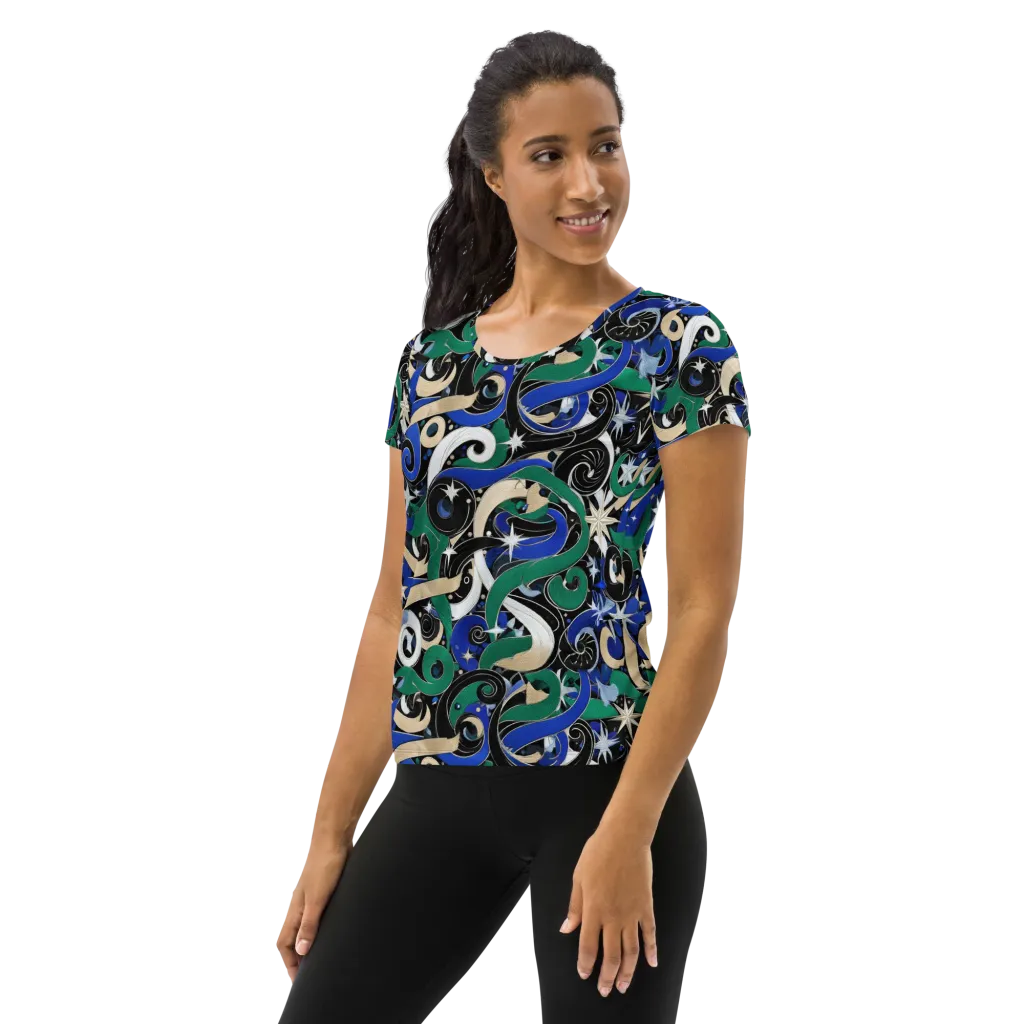 Starfall Baroque on Women's Athletic T-Shirt — Left