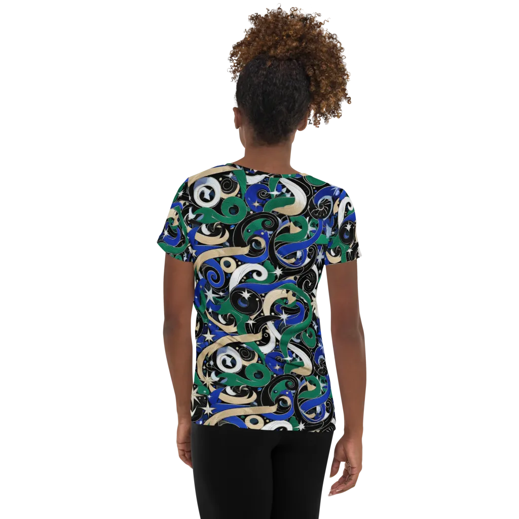 Starfall Baroque on Women's Athletic T-Shirt — Back