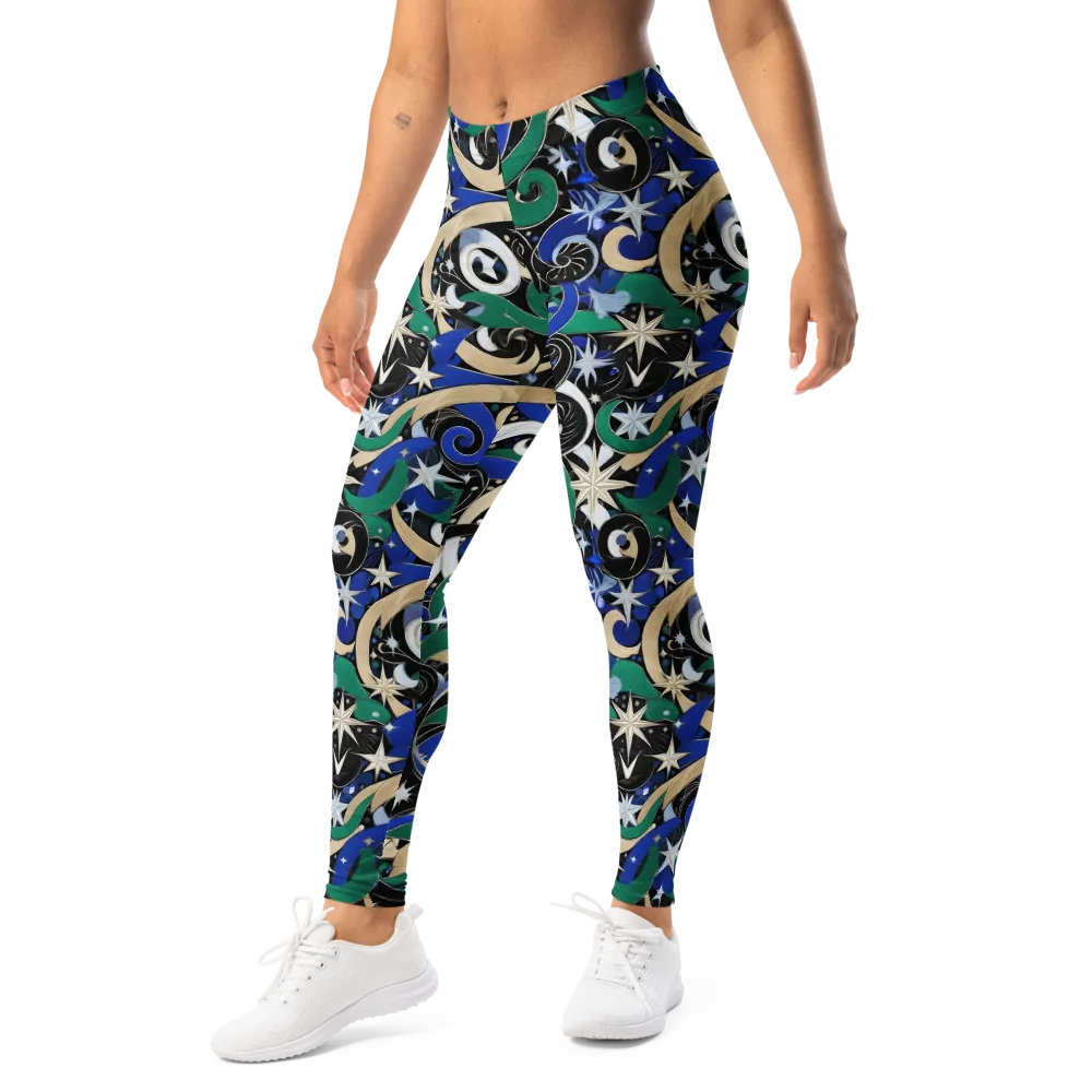 Starfall Baroque on Leggings — Left Front