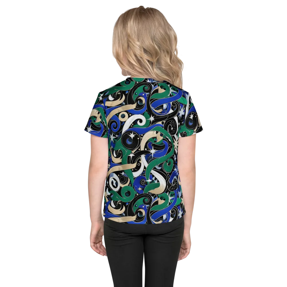 Starfall Baroque on Kids Crew Neck T-Shirt — Back