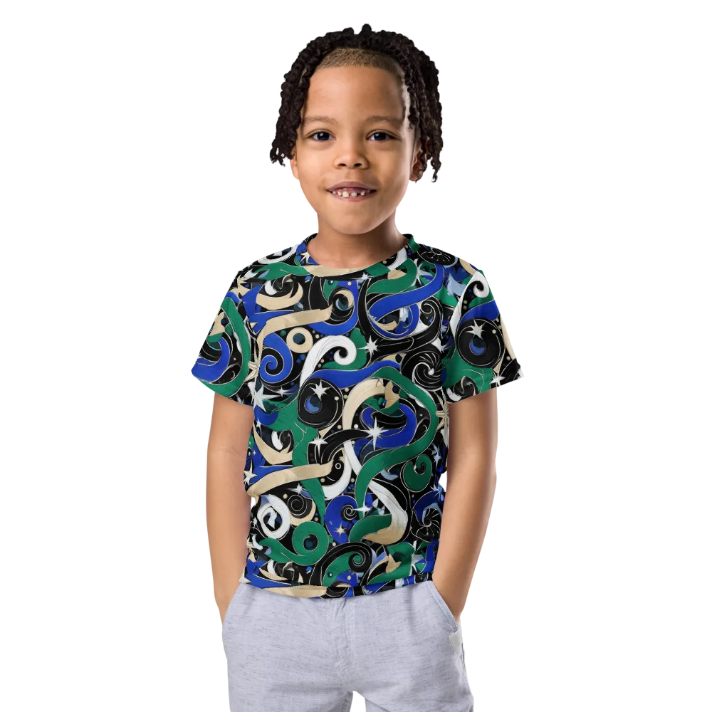 Starfall Baroque on Kids Crew Neck T-Shirt — Front