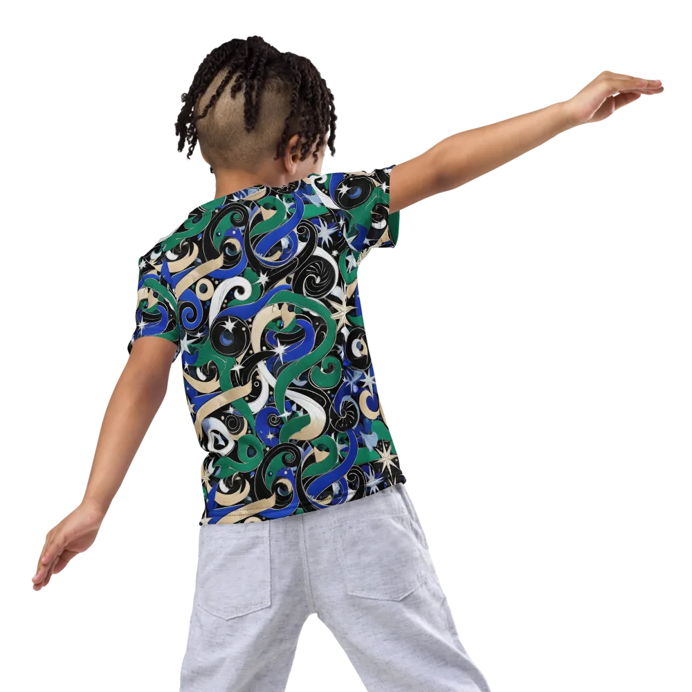 Starfall Baroque on Kids Crew Neck T-Shirt — Back