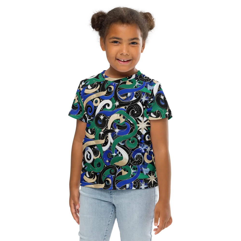 Starfall Baroque on Kids Crew Neck T-Shirt — Front