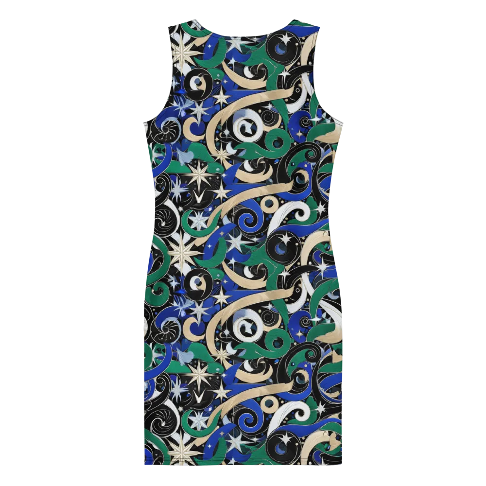 Starfall Baroque on Bodycon Dress — Back