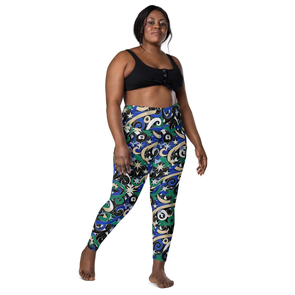 Starfall Baroque on Leggings with Pockets — Front