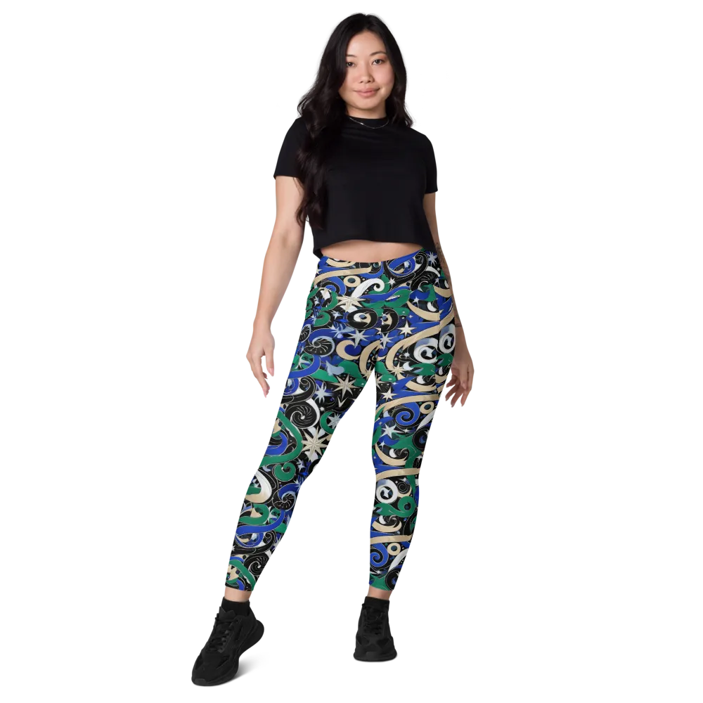 Starfall Baroque on Leggings with Pockets — Front