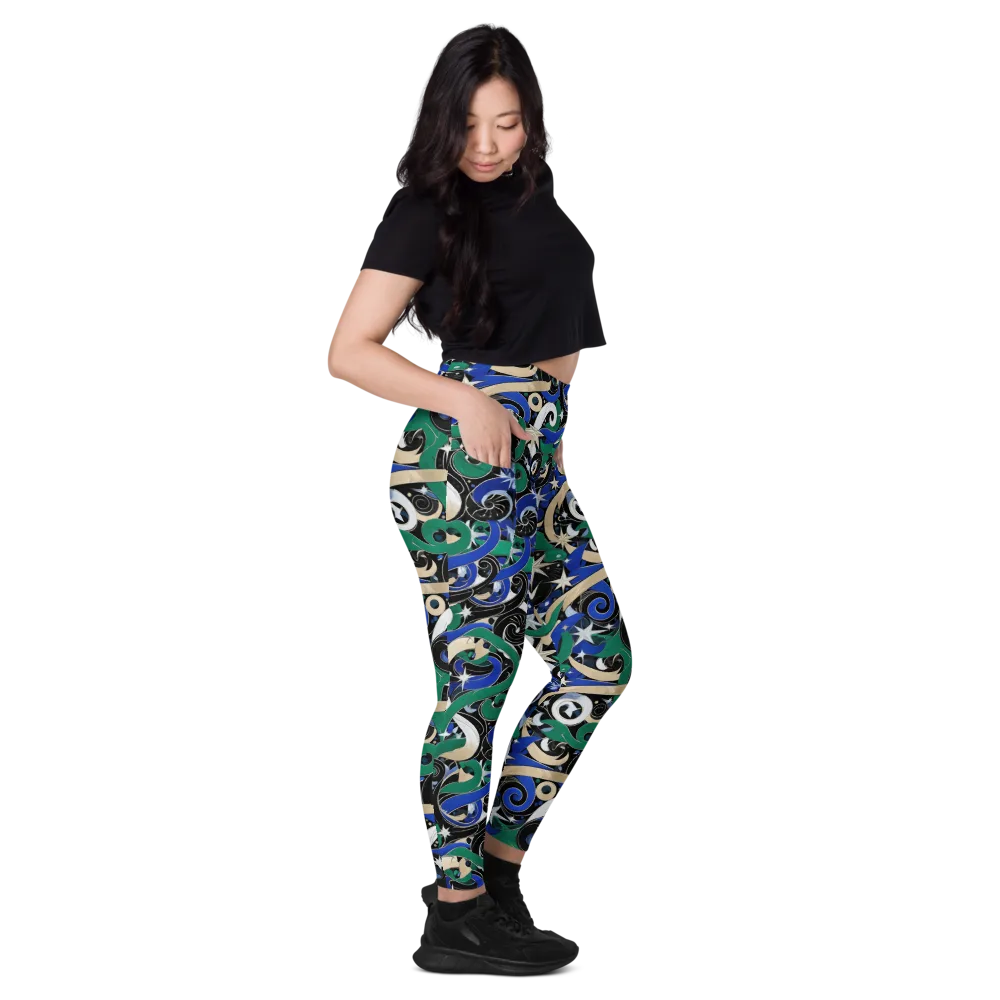 Starfall Baroque on Leggings with Pockets — Right