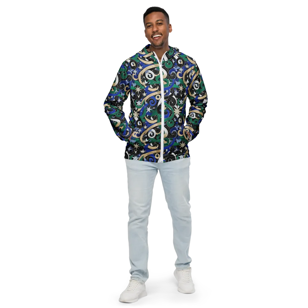 Starfall Baroque on Men's Windbreaker — Front