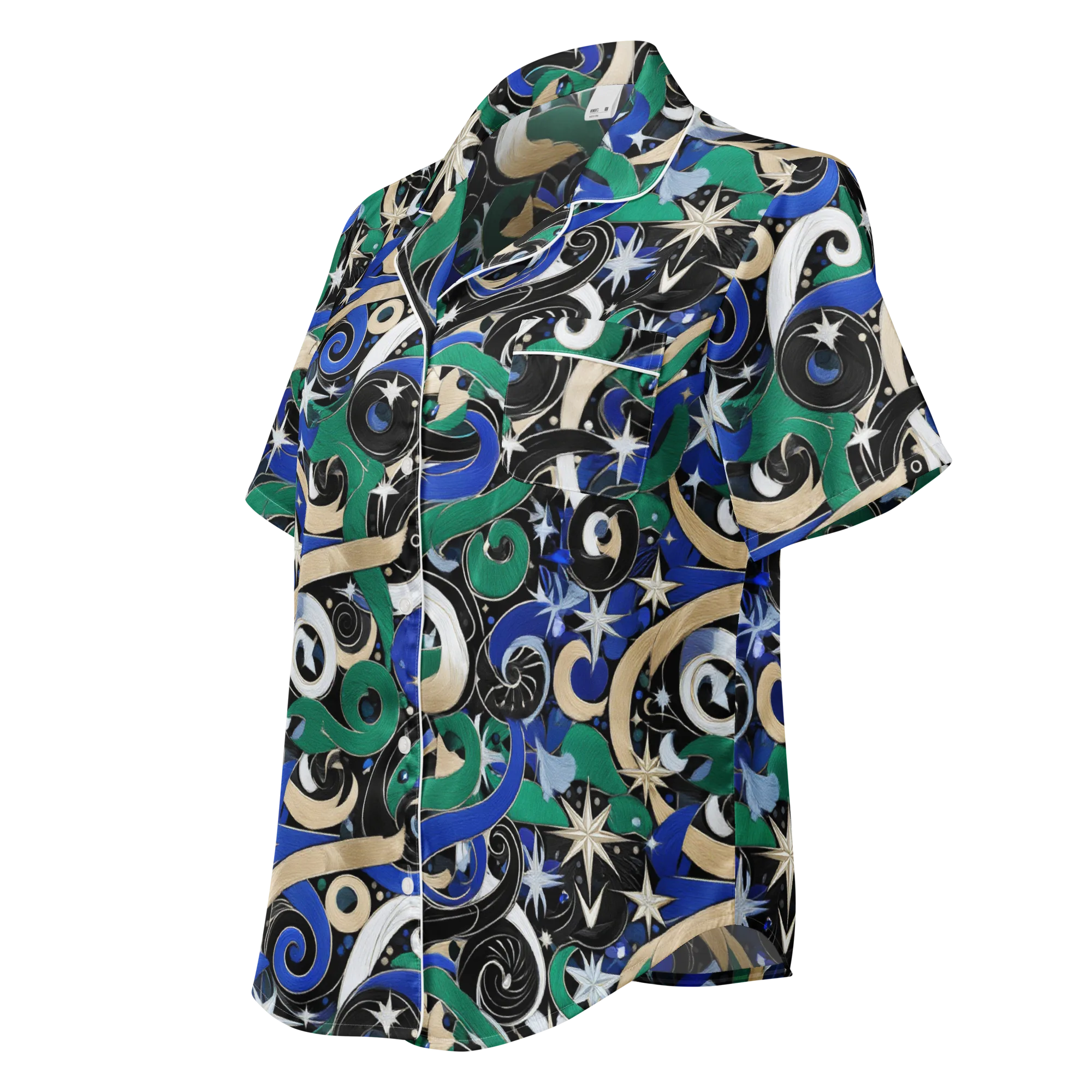 Starfall Baroque on Women's Short Sleeve Pajama Top — Left Front