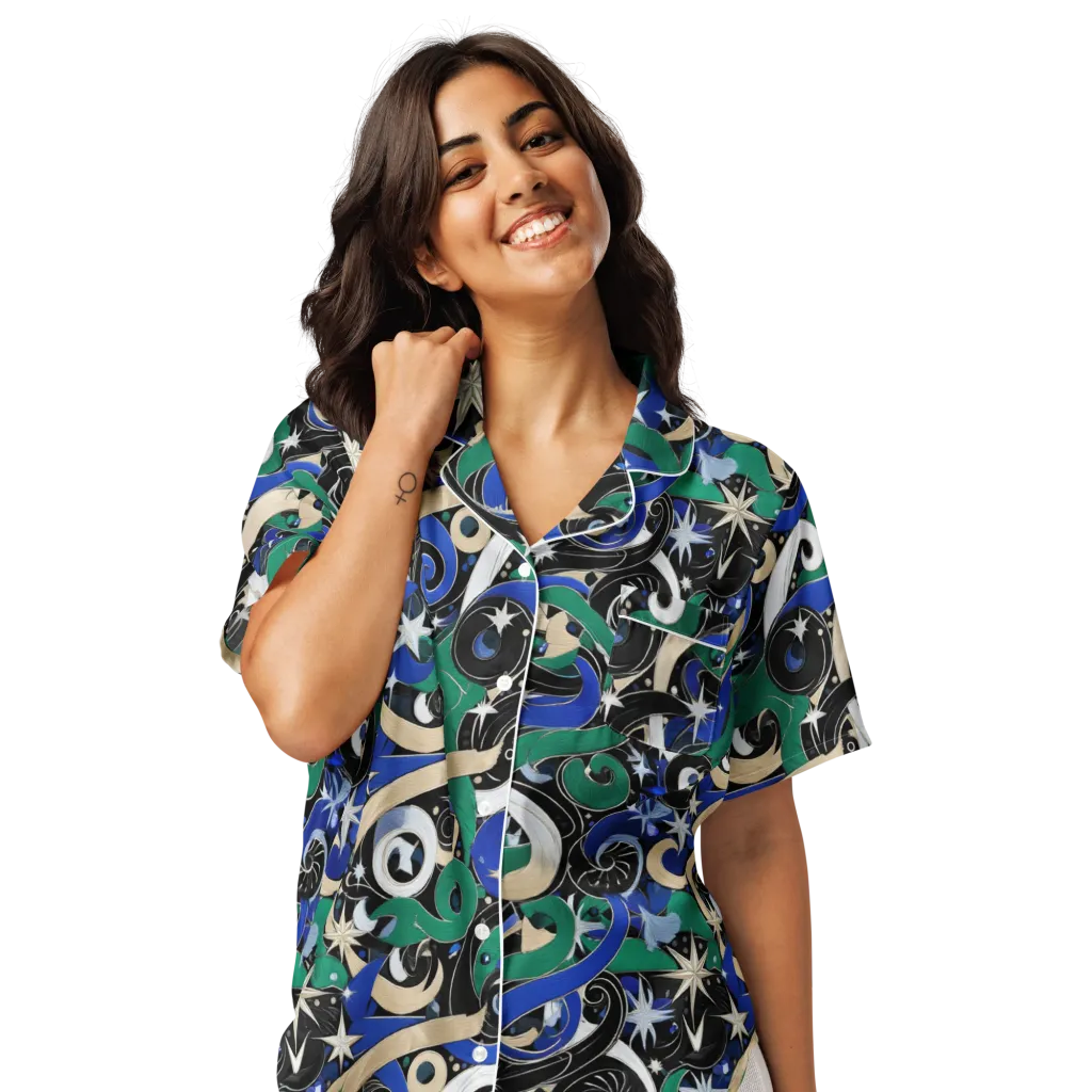Starfall Baroque on Women's Short Sleeve Pajama Top — Front