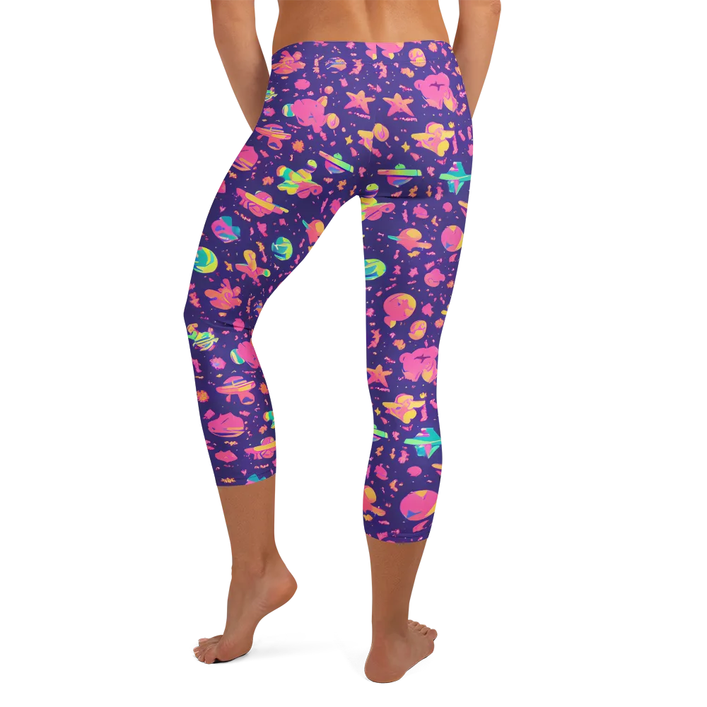 Cosmic Confetti on Capri Leggings — Back
