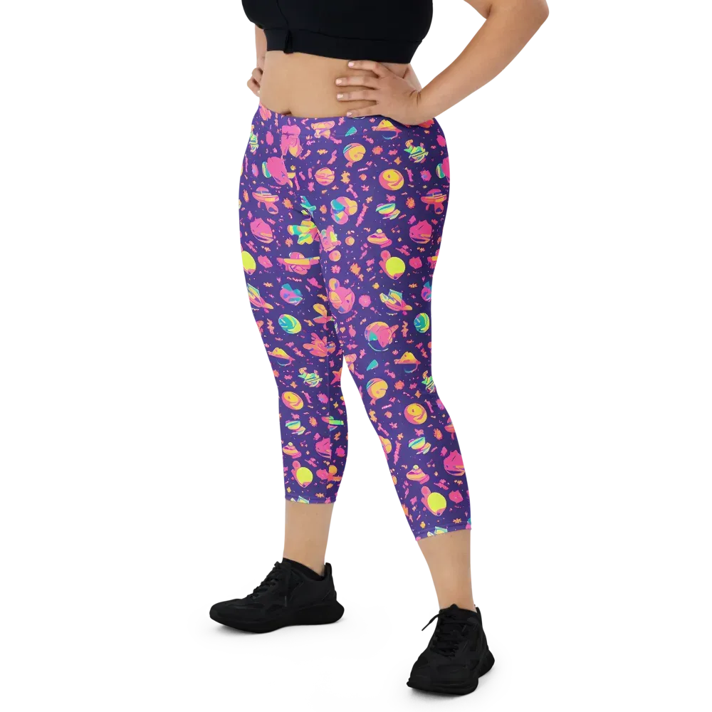 Cosmic Confetti on Capri Leggings — Front