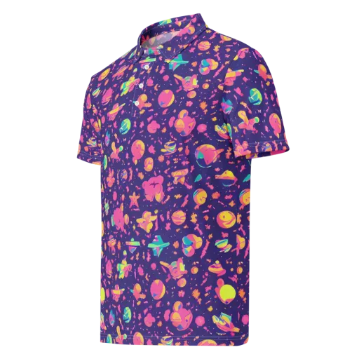 Cosmic Confetti on a Men's Slim Fit Polo Shirt