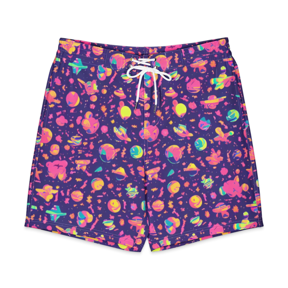 Cosmic Confetti on Men's Board Shorts — Front