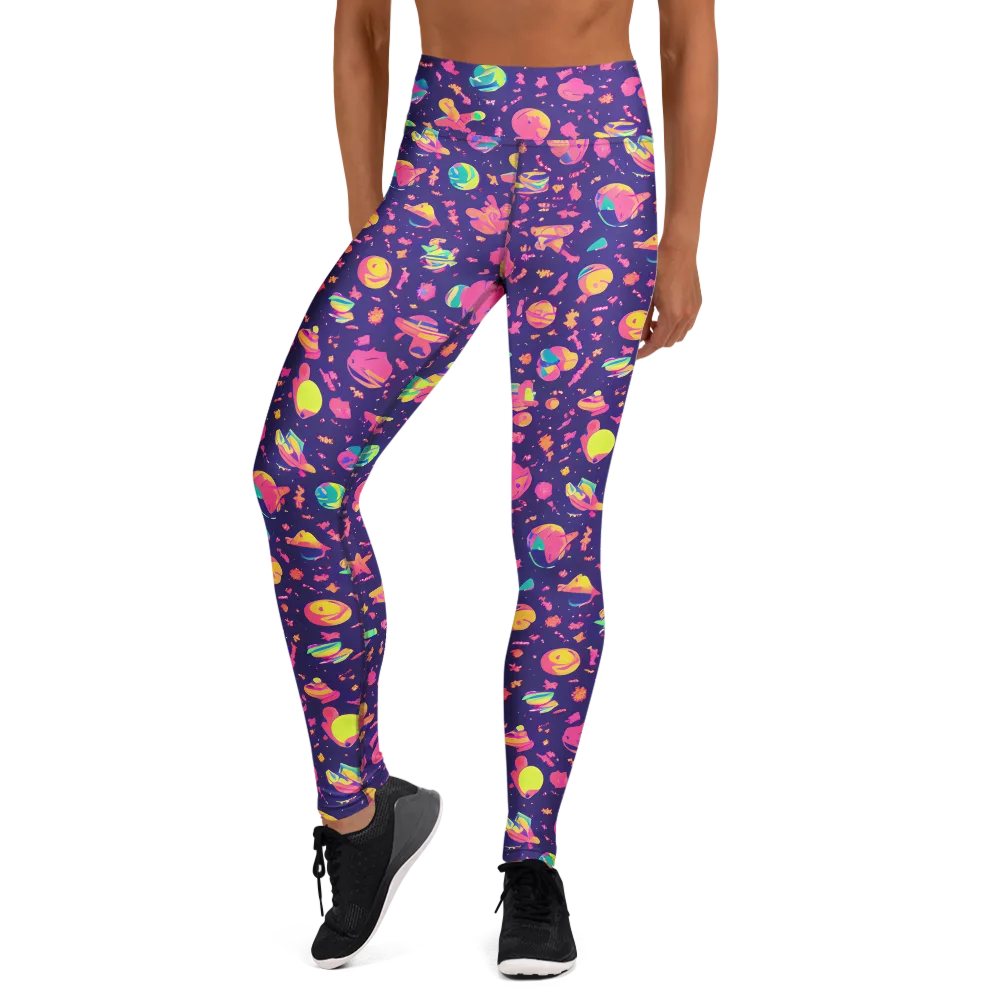 Cosmic Confetti on Yoga Leggings — Front