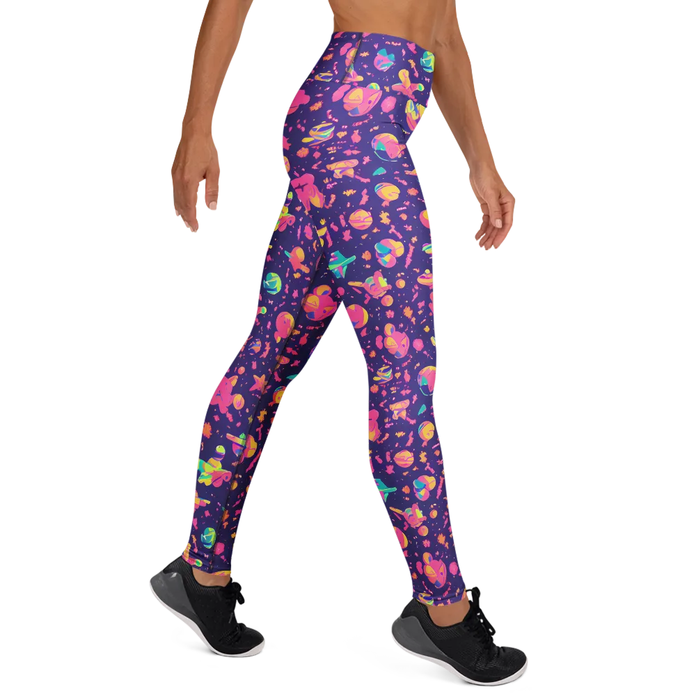Cosmic Confetti on Yoga Leggings — Right