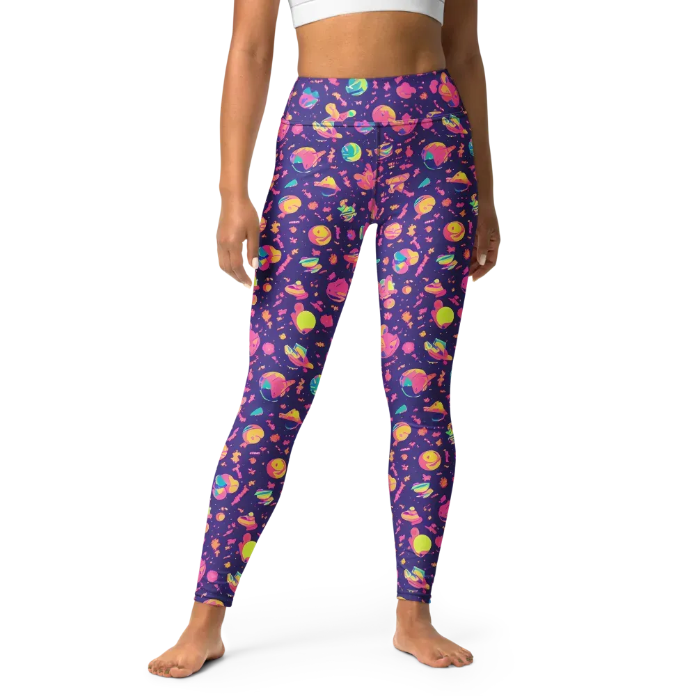 Cosmic Confetti on Yoga Leggings — Front