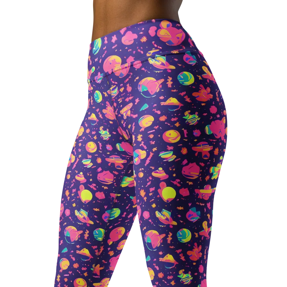 Cosmic Confetti on Yoga Leggings — Left Front