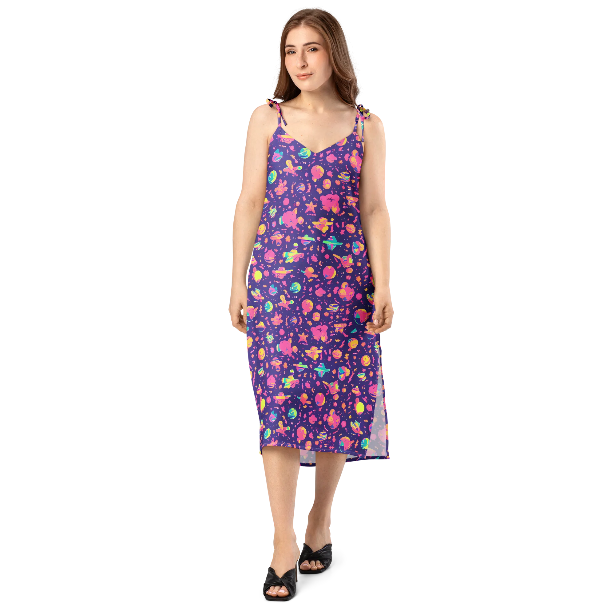 Cosmic Confetti on Slip Dress — Front