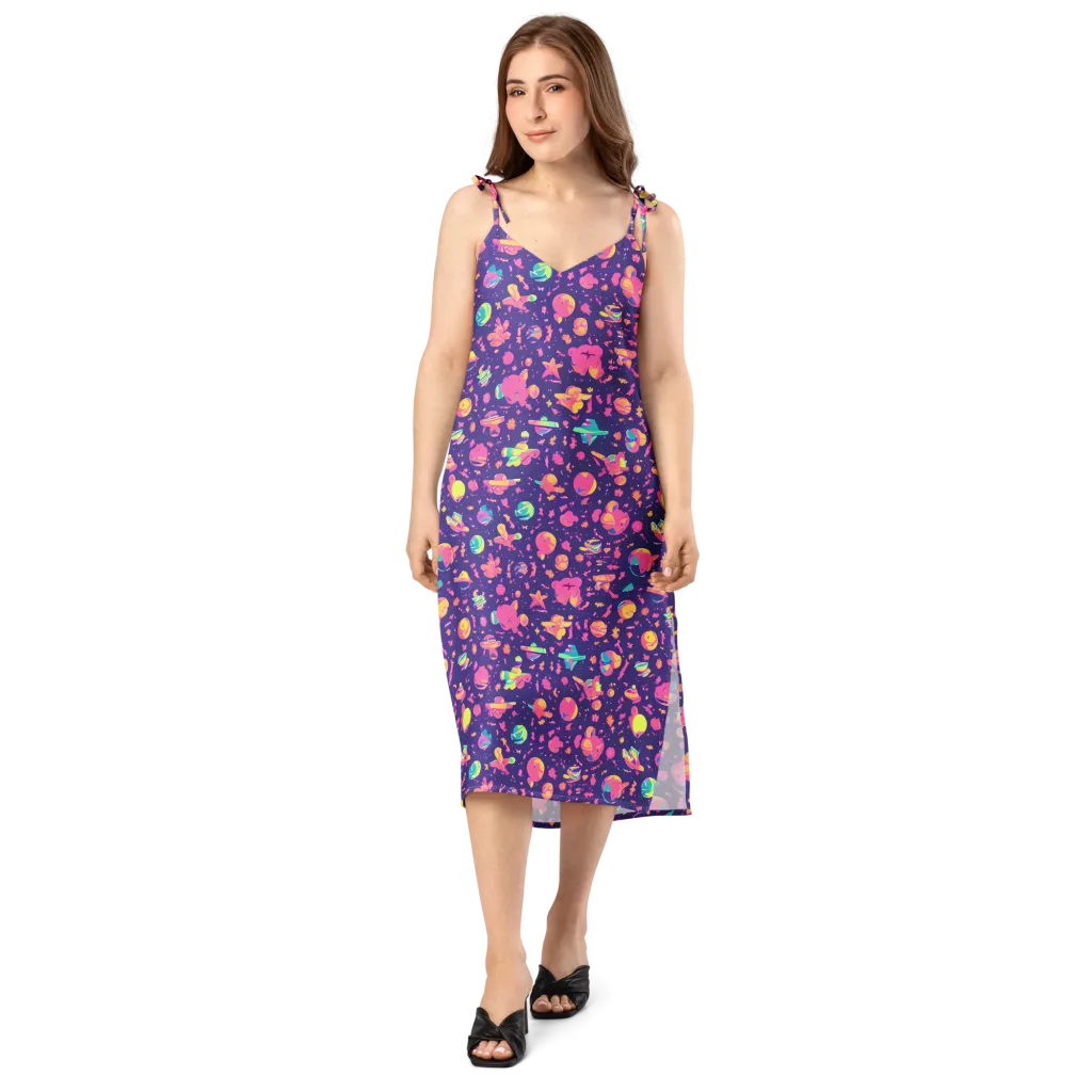 Cosmic Confetti on Slip Dress — Front