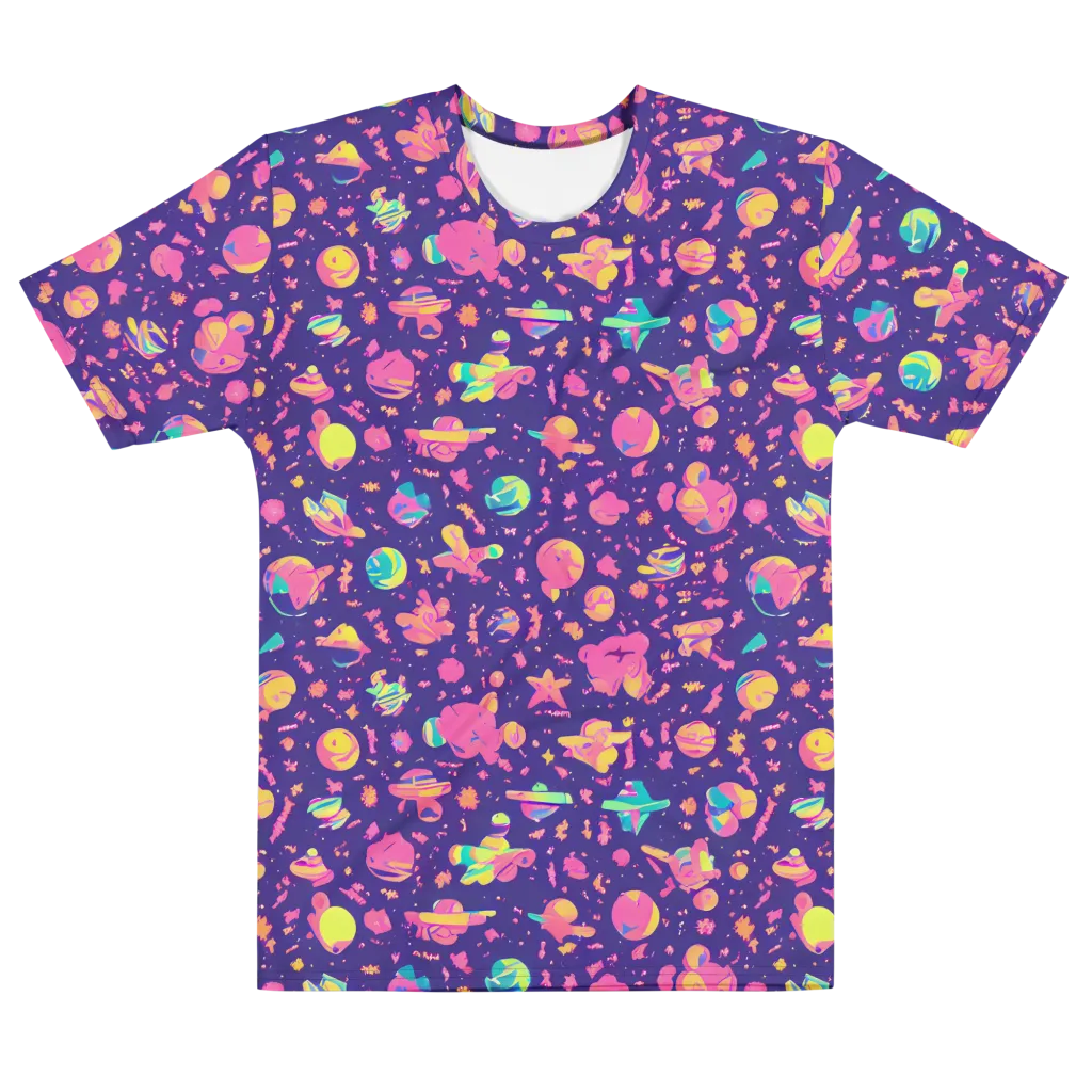 Cosmic Confetti on Men's Cotton Crew Neck T-Shirt — Front