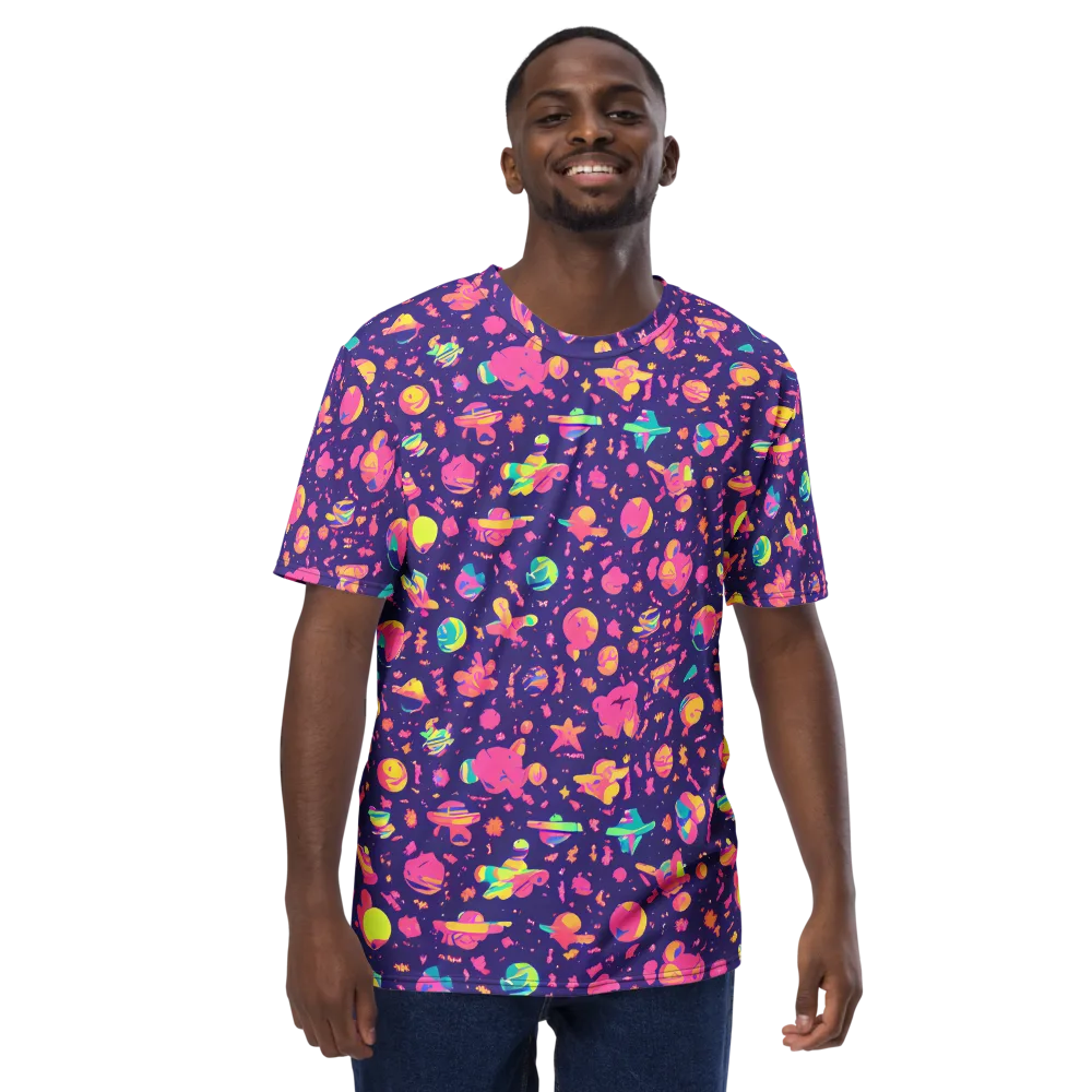 Cosmic Confetti on Men's Crew Neck T-Shirt — Front