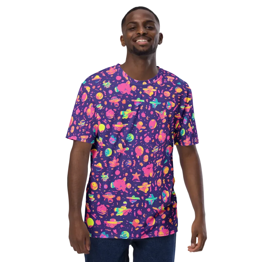 Cosmic Confetti on Men's Crew Neck T-Shirt — Front