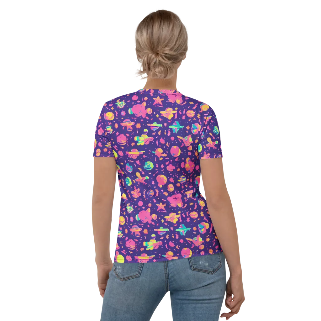 Cosmic Confetti on Women's Crew Neck T-Shirt — Back