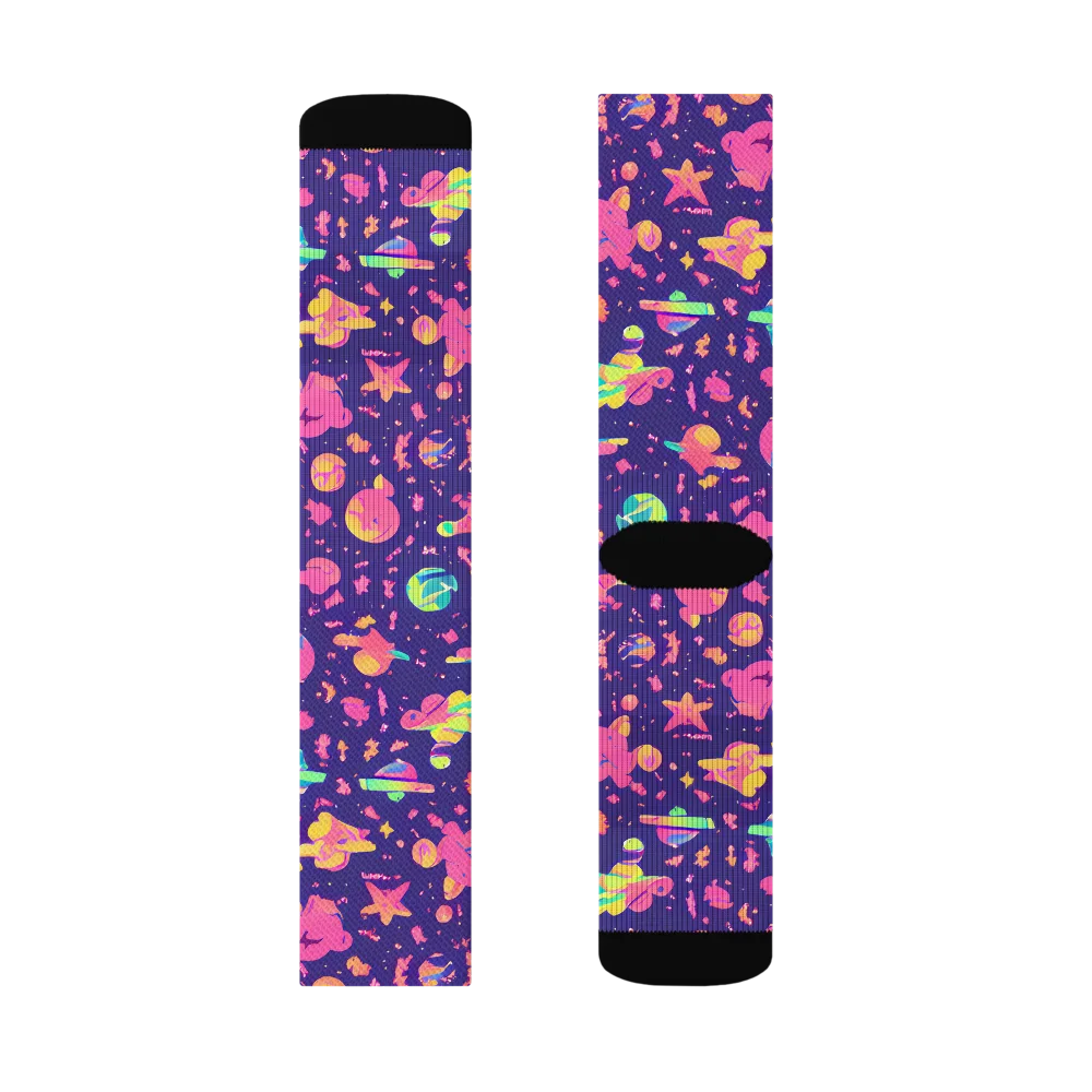 Cosmic Confetti on Socks — Right Sock