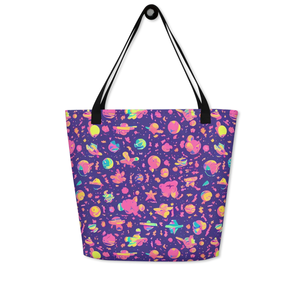 Cosmic Confetti on Large Tote Bag W/ Pocket — Front