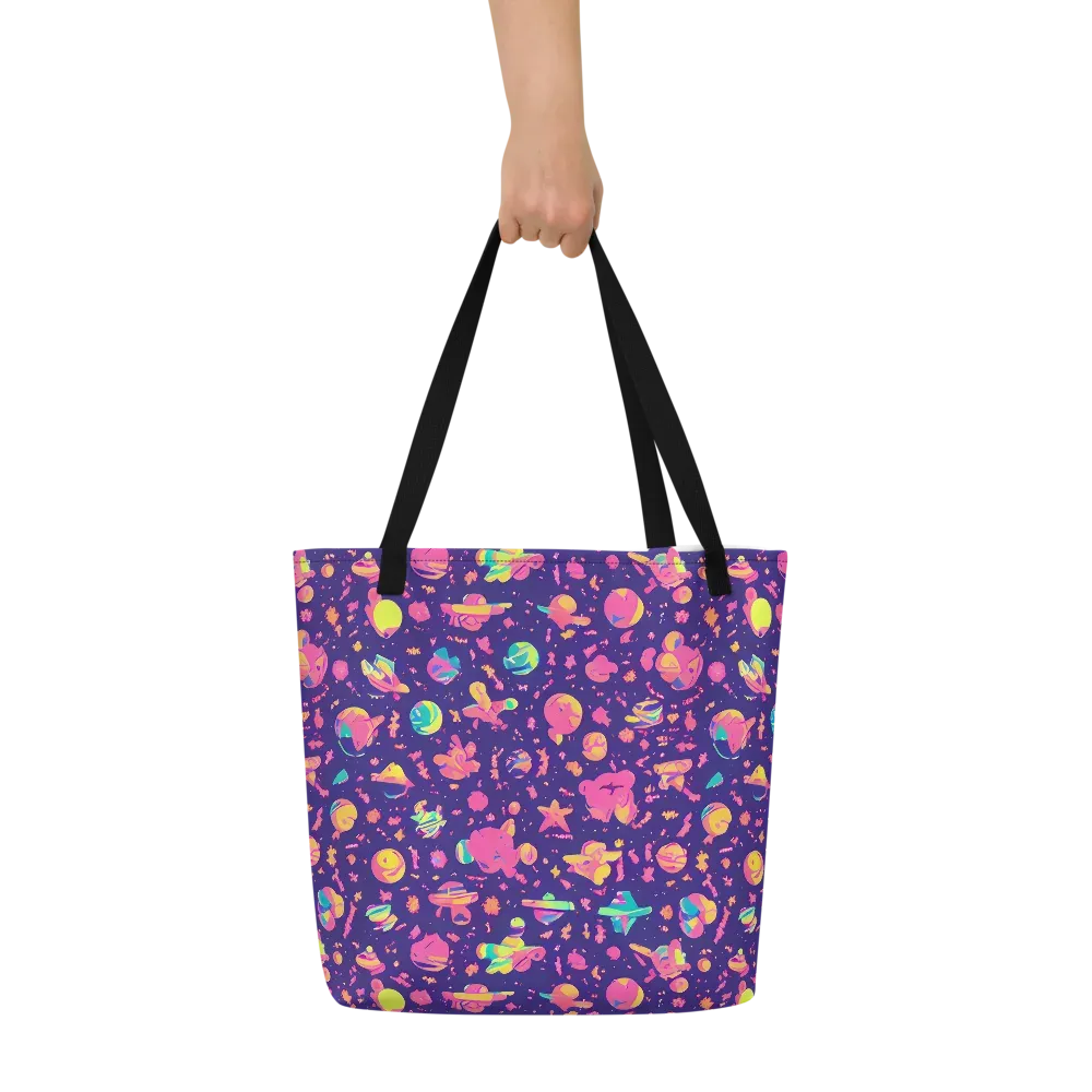 Cosmic Confetti on Large Tote Bag W/ Pocket — Front